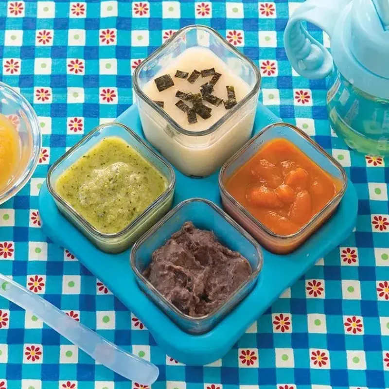 Iplay Food Jars & Snack Cups|Dishes, Utensils & Food Containers*Fresh Food Glass Cubes 2 Oz 4 Pack - Aqua