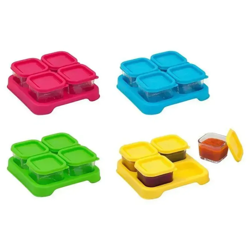 Iplay Food Jars & Snack Cups|Dishes, Utensils & Food Containers*Fresh Food Glass Cubes 2 Oz 4 Pack - Aqua