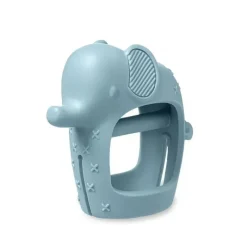Itzy Ritzy Rattles & Teethers|Toys For 0-12 Months*- Bitzy Grip Silicone Developmental Teether with Easy-to-Hold Hand Grip, Elephant