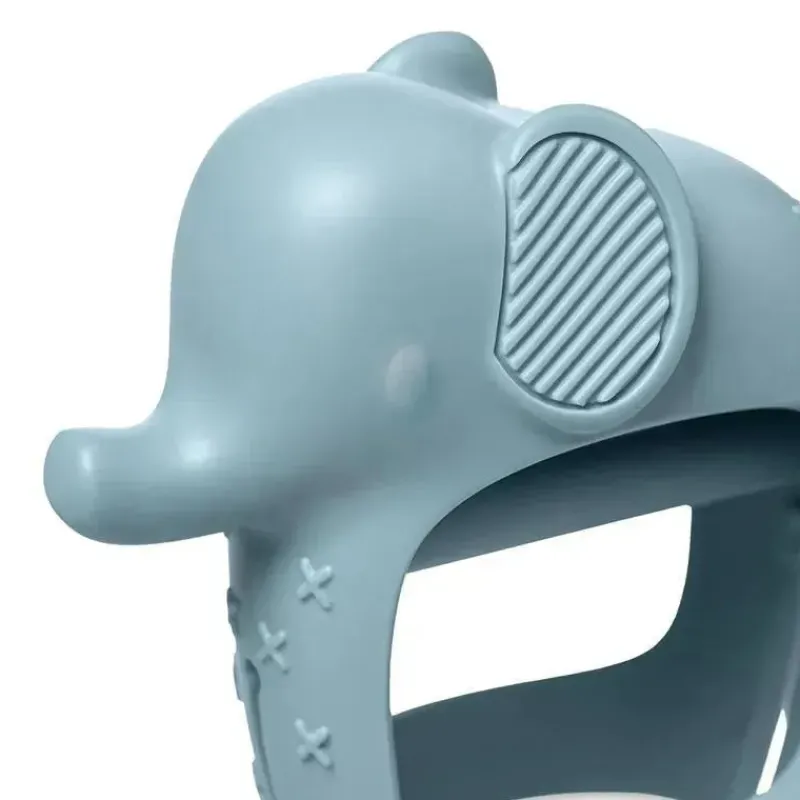 Itzy Ritzy Rattles & Teethers|Toys For 0-12 Months*- Bitzy Grip Silicone Developmental Teether with Easy-to-Hold Hand Grip, Elephant