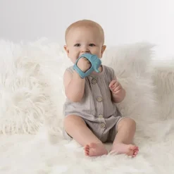Itzy Ritzy Rattles & Teethers|Toys For 0-12 Months*- Bitzy Grip Silicone Developmental Teether with Easy-to-Hold Hand Grip, Elephant