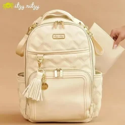 Itzy Ritzy Diaper Backpacks*- Diaper Bag Backpack, Large Capacity Boss Plus Baby Backpack Diaper Bag, Milk & Honey