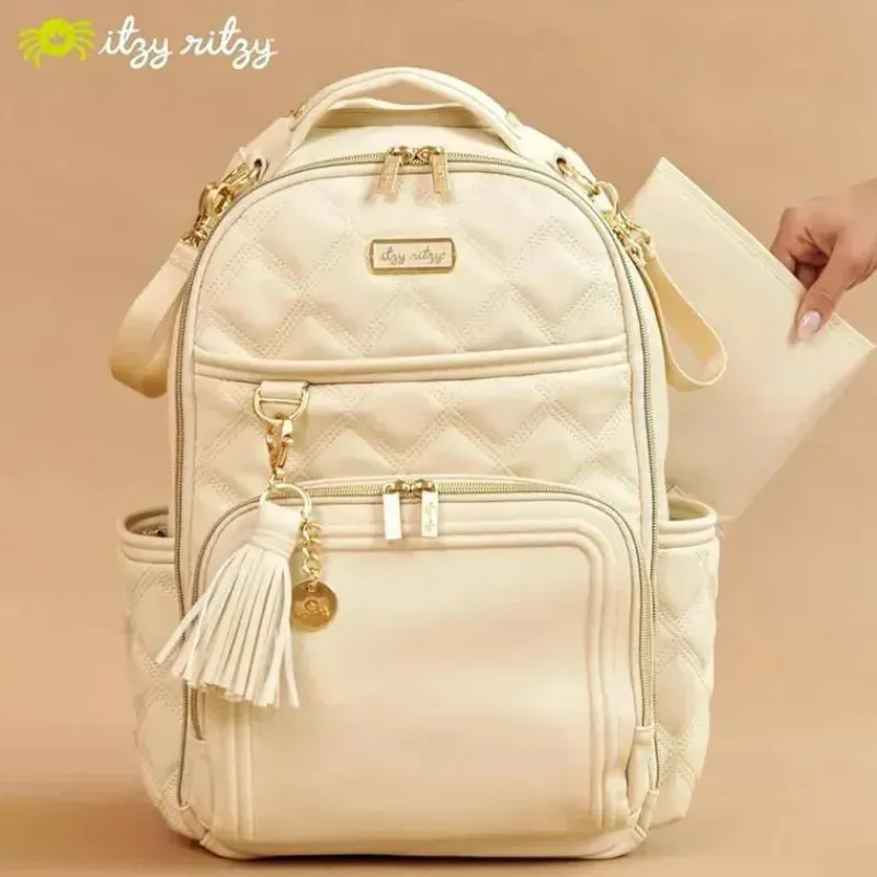 Itzy Ritzy Diaper Backpacks*- Diaper Bag Backpack, Large Capacity Boss Plus Baby Backpack Diaper Bag, Milk & Honey