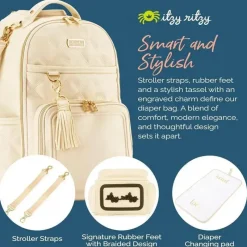Itzy Ritzy Diaper Backpacks*- Diaper Bag Backpack, Large Capacity Boss Plus Baby Backpack Diaper Bag, Milk & Honey