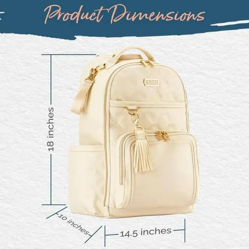 Itzy Ritzy Diaper Backpacks*- Diaper Bag Backpack, Large Capacity Boss Plus Baby Backpack Diaper Bag, Milk & Honey
