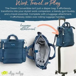 Itzy Ritzy Diaper Backpacks*- Dream Convertible Sapphire Starlight Diaper Bag