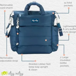 Itzy Ritzy Diaper Backpacks*- Dream Convertible Sapphire Starlight Diaper Bag