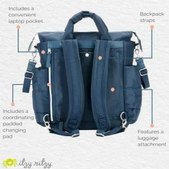 Itzy Ritzy Diaper Backpacks*- Dream Convertible Sapphire Starlight Diaper Bag