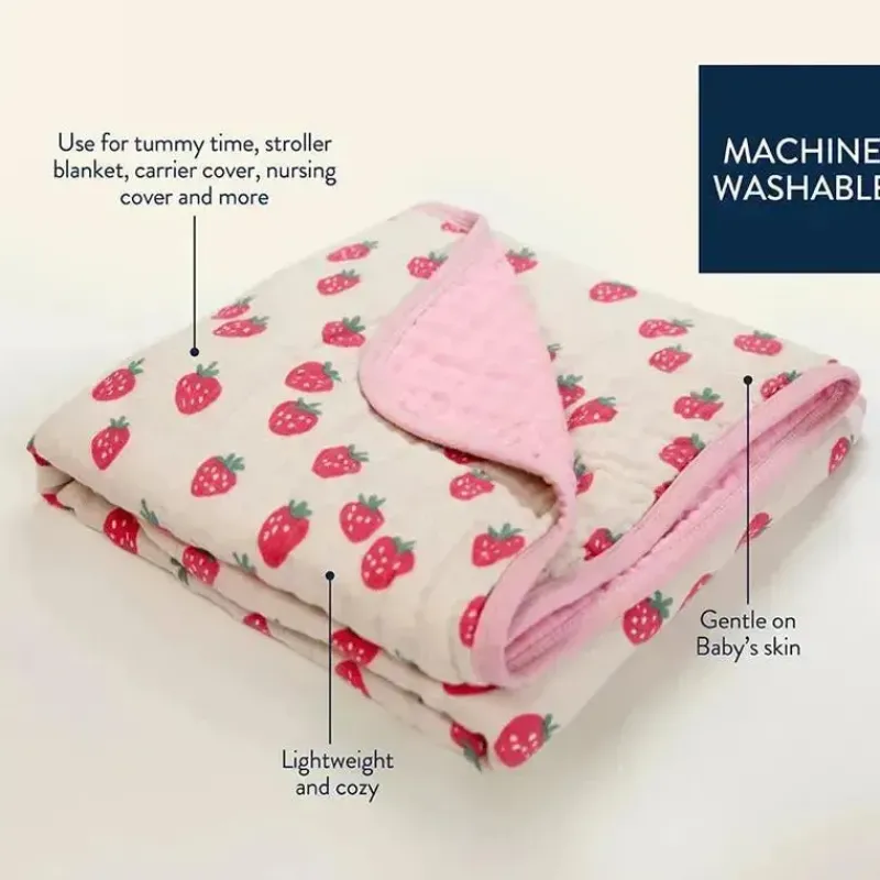 Itzy Ritzy Blankets & Quilts*- Itzy Blanket™, Strawberries + Cream
