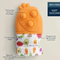 Itzy Ritzy Rattles & Teethers*- Itzy Mitt Pop™, Carrot