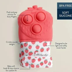 Itzy Ritzy Rattles & Teethers*- Itzy Mitt Pop™ , Strawberry
