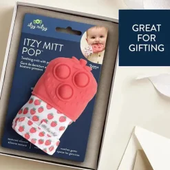 Itzy Ritzy Rattles & Teethers*- Itzy Mitt Pop™ , Strawberry