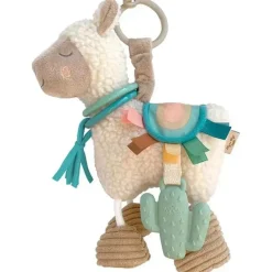 Itzy Ritzy Rattles & Teethers|Toys For 0-12 Months*- Link & Love Toy for Stroller or Car Seat, Silicone Teether, Llama