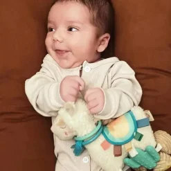 Itzy Ritzy Rattles & Teethers|Toys For 0-12 Months*- Link & Love Toy for Stroller or Car Seat, Silicone Teether, Llama
