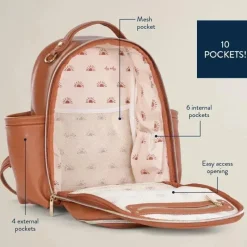 Itzy Ritzy Tote Bags|Diaper Backpacks*- Mini Plus Diaper Bag, Cognac