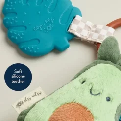 Itzy Ritzy Rattles & Teethers|Toys For 0-12 Months*- Pal™ Plush + Teether, Avocado