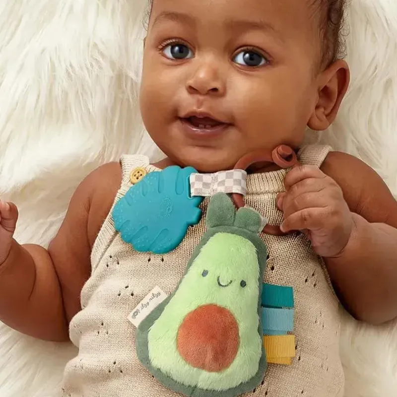 Itzy Ritzy Rattles & Teethers|Toys For 0-12 Months*- Pal™ Plush + Teether, Avocado