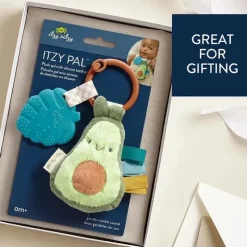 Itzy Ritzy Rattles & Teethers|Toys For 0-12 Months*- Pal™ Plush + Teether, Avocado