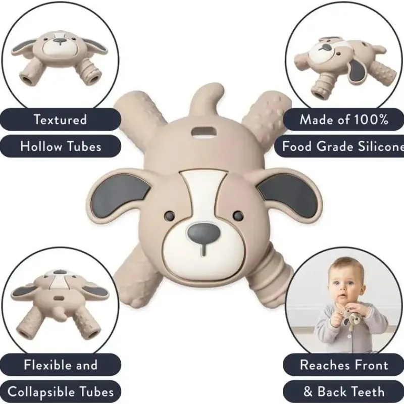 Itzy Ritzy Rattles & Teethers|Toys For 0-12 Months*- Ritzy Teether™ Baby Molar Teether, Puppy