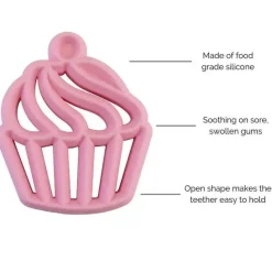 Itzy Ritzy Rattles & Teethers|Toys For 0-12 Months*- Silicone Teether, Cupcake