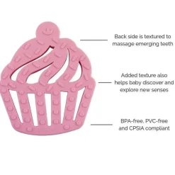 Itzy Ritzy Rattles & Teethers|Toys For 0-12 Months*- Silicone Teether, Cupcake