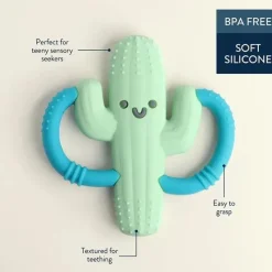 Itzy Ritzy Rattles & Teethers|Toys For 0-12 Months*- Silicone Teether with Easy-Grab Handles, Cactus