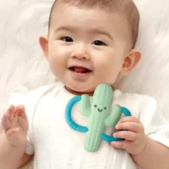 Itzy Ritzy Rattles & Teethers|Toys For 0-12 Months*- Silicone Teether with Easy-Grab Handles, Cactus