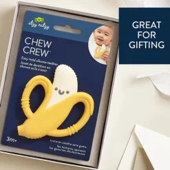 Itzy Ritzy Rattles & Teethers|Toys For 0-12 Months*- Silicone Teether with Easy-Grab Handles, Banana