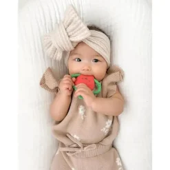 Itzy Ritzy Rattles & Teethers|Toys For 0-12 Months*- Silicone Teether with Easy-Grab Handles, Strawberry