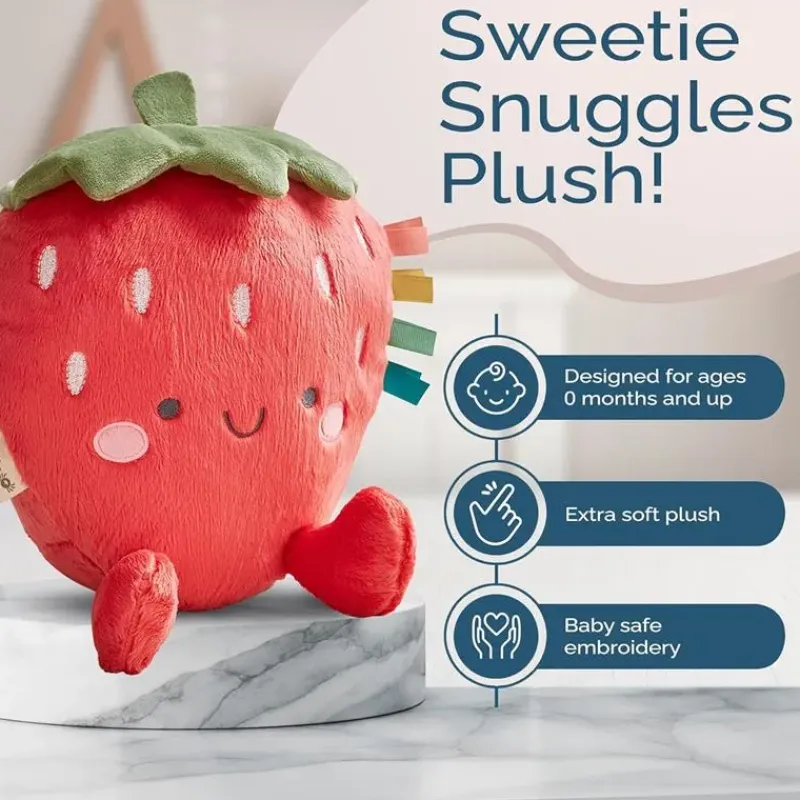 Itzy Ritzy Rattles & Teethers*- Sweetie Snuggles Plush, Strawberry
