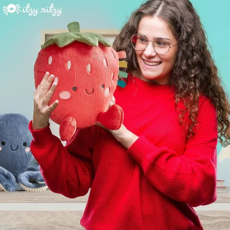 Itzy Ritzy Rattles & Teethers*- Sweetie Snuggles Plush, Strawberry