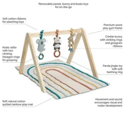 Itzy Ritzy Playmats & Gyms|Toys For 0-12 Months*- Wooden Acitivity Gym With Play Mat And Toy Rainbow