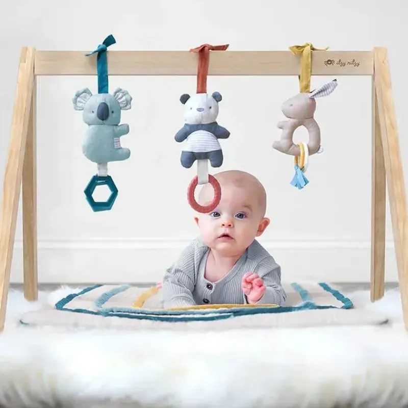 Itzy Ritzy Playmats & Gyms|Toys For 0-12 Months*- Wooden Acitivity Gym With Play Mat And Toy Rainbow