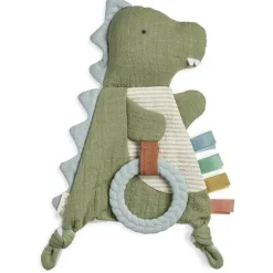 Itzy Ritzy Toys For 0-12 Months|Gift For Baby*Crinkle Sensory Toy W/Teether- Dino