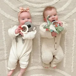 Itzy Ritzy Toys For 0-12 Months|Gift For Baby*Crinkle Sensory Toy W/Teether- Dino