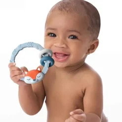 Itzy Ritzy Rattles & Teethers|Toys For 0-12 Months*Rattle With Teething Rings- Fox