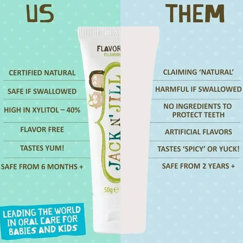 Jack N Jill Organic|Oral & Nasal Care*Jack N' Jill - Natural Toothpaste for Babies & Toddlers, Flavor Free 1.76 Oz