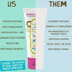 Jack N Jill Oral & Nasal Care*Jack N' Jill - Natural Toothpaste for Babies & Toddlers, Berries & Cream 1.76 Oz