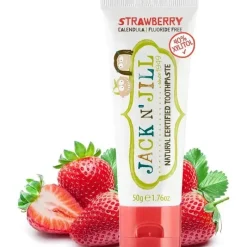 Jack N Jill Organic|Oral & Nasal Care*Jack N' Jill - Natural Toothpaste for Babies & Toddlers, Strawberry 1.76 Oz