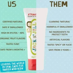 Jack N Jill Organic|Oral & Nasal Care*Jack N' Jill - Natural Toothpaste for Babies & Toddlers, Strawberry 1.76 Oz