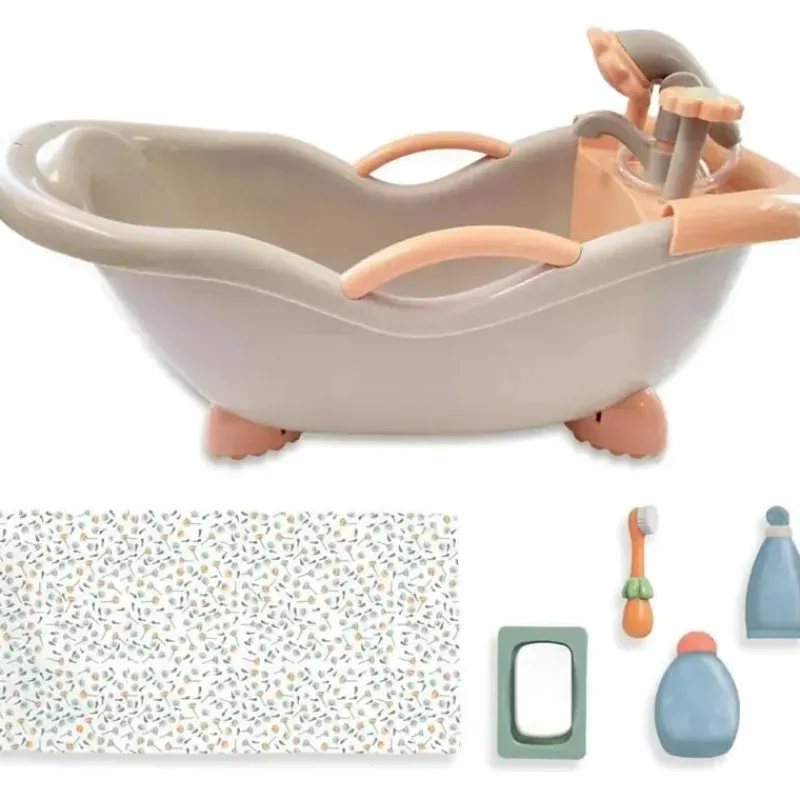 JC Toys Dolls Accessories|Dolls*- Baby Doll Real Working Bath Set, Ages 2+, Earth Tone Colors