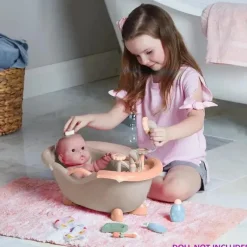 JC Toys Dolls Accessories|Dolls*- Baby Doll Real Working Bath Set, Ages 2+, Earth Tone Colors