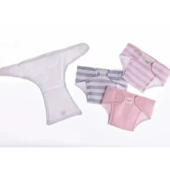 JC Toys Dolls Accessories|Dolls*- Baby Doll Washable and Reusable Eco Diapers, 4 Pack Fits Dolls 14 to 18, Pink