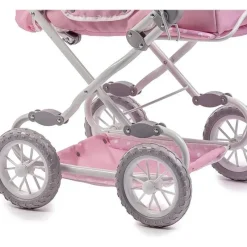 JC Toys Dolls Accessories|Dolls*- Berenguer Boutique, Deluxe Foldable Baby Doll Stroller with Canopy, Pink