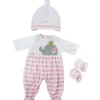 JC Toys Dolls Accessories|Dolls*- Berenguer Boutique Baby Doll Outfit, Pink Striped Long Onesie, Ages 2+