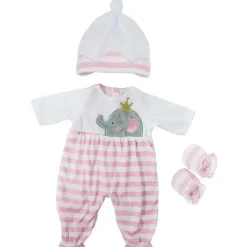 JC Toys Dolls Accessories|Dolls*- Berenguer Boutique Baby Doll Outfit, Pink Striped Long Onesie, Ages 2+