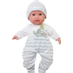 JC Toys Dolls Accessories|Dolls*- Berenguer Boutique Baby Doll Outfit, Gray Striped Long Onesie, Ages 2+