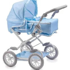JC Toys Dolls Accessories|Dolls*- Berenguer Boutique, Deluxe Foldable Baby Doll Stroller with Canopy, Blue