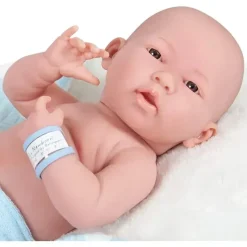 JC Toys Dolls*- La Newborn All-Vinyl-Anatomically Correct Real Boy 15, Designed by Berenguer, Blue with Dots