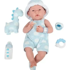 JC Toys Dolls*- La Newborn All-Vinyl-Anatomically Correct Real Boy 15, Designed by Berenguer, Blue with Dots